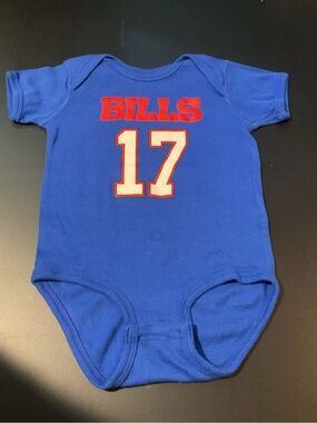 Bills Blue Baby One-Piece Bodysuit with Number 17
